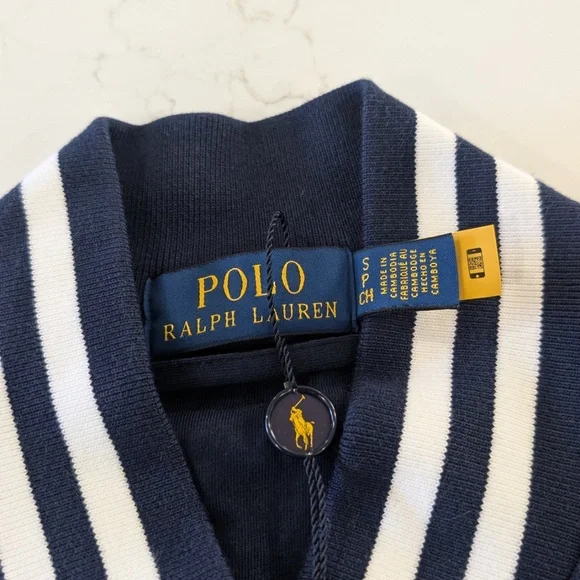 POLO RALPH LAUREN US Open Baseball Jacket Navy White Womens S NWT $298 Varsity - Picture 7 of 17